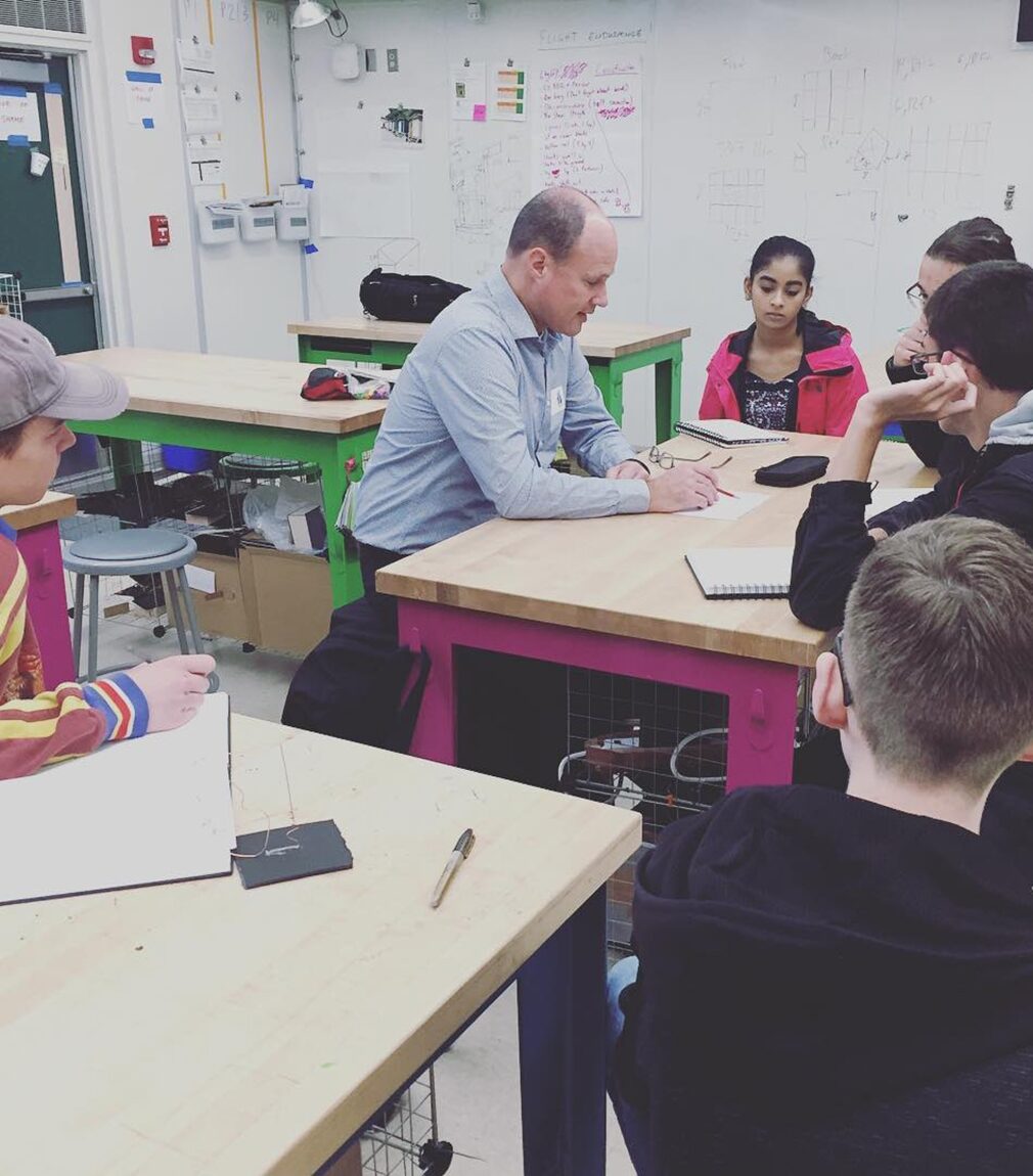 Philip helped review student designs for the Tiny Home cabins. 