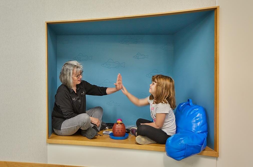 A nook at Lake Stevens Early Learning Center in Washington state gives students an alternate place to learn and recharge. - NAC