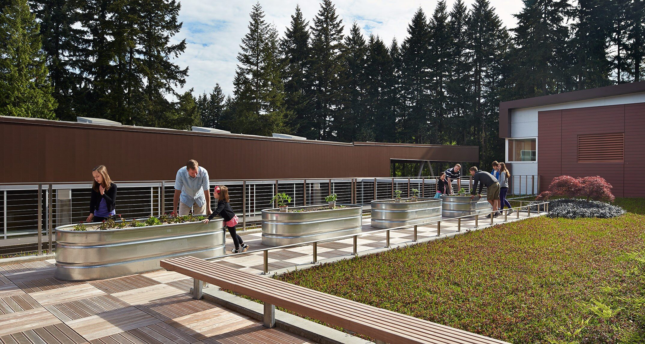 At the Cherry Crest ELC, teachers use nature as a teaching tool. These raised gardens help children learn by physically interacting with nature, provoking them to ask