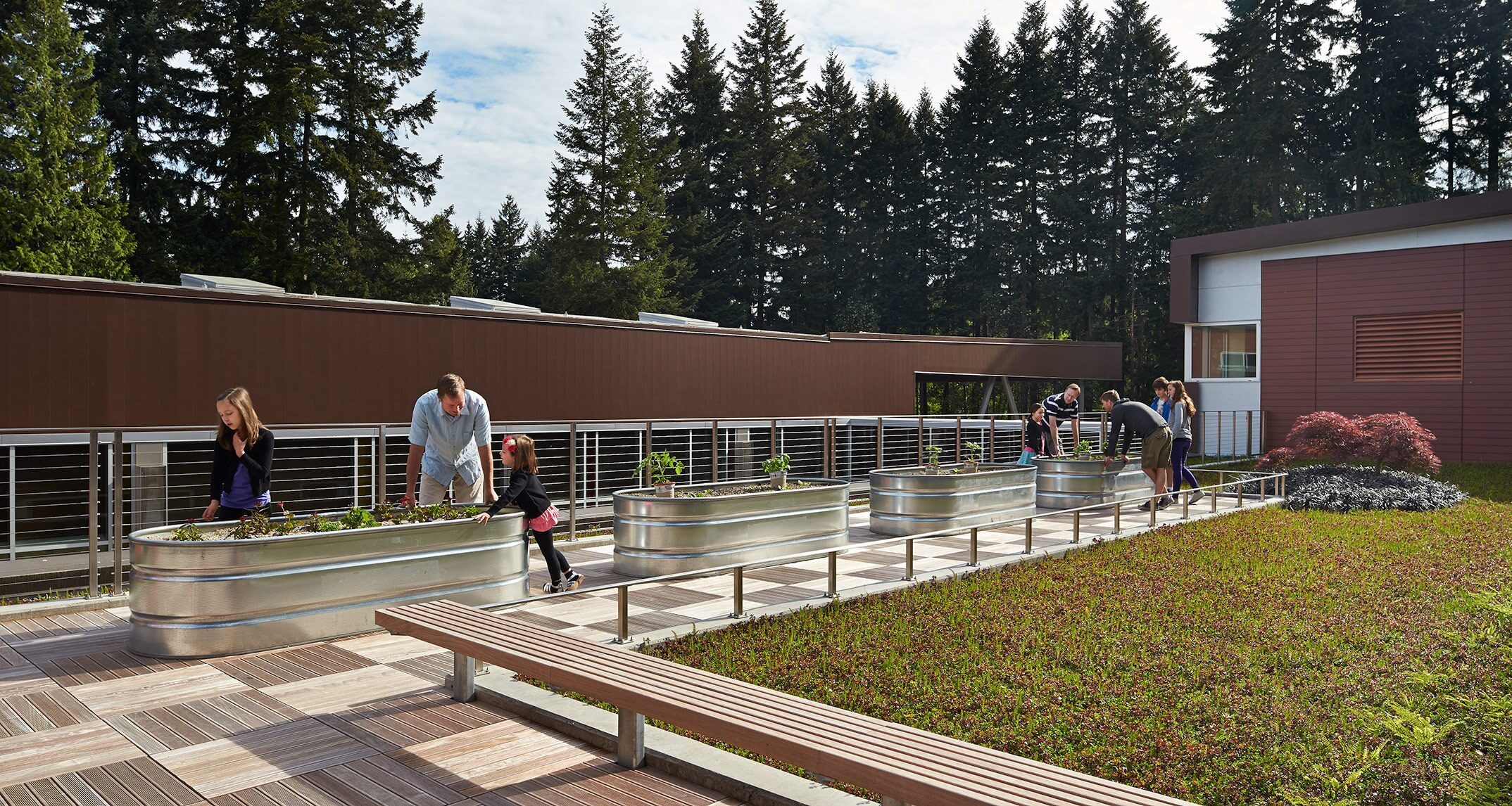 At the Cherry Crest ELC, teachers use nature as a teaching tool. These raised gardens help children learn by physically interacting with nature, provoking them to ask 